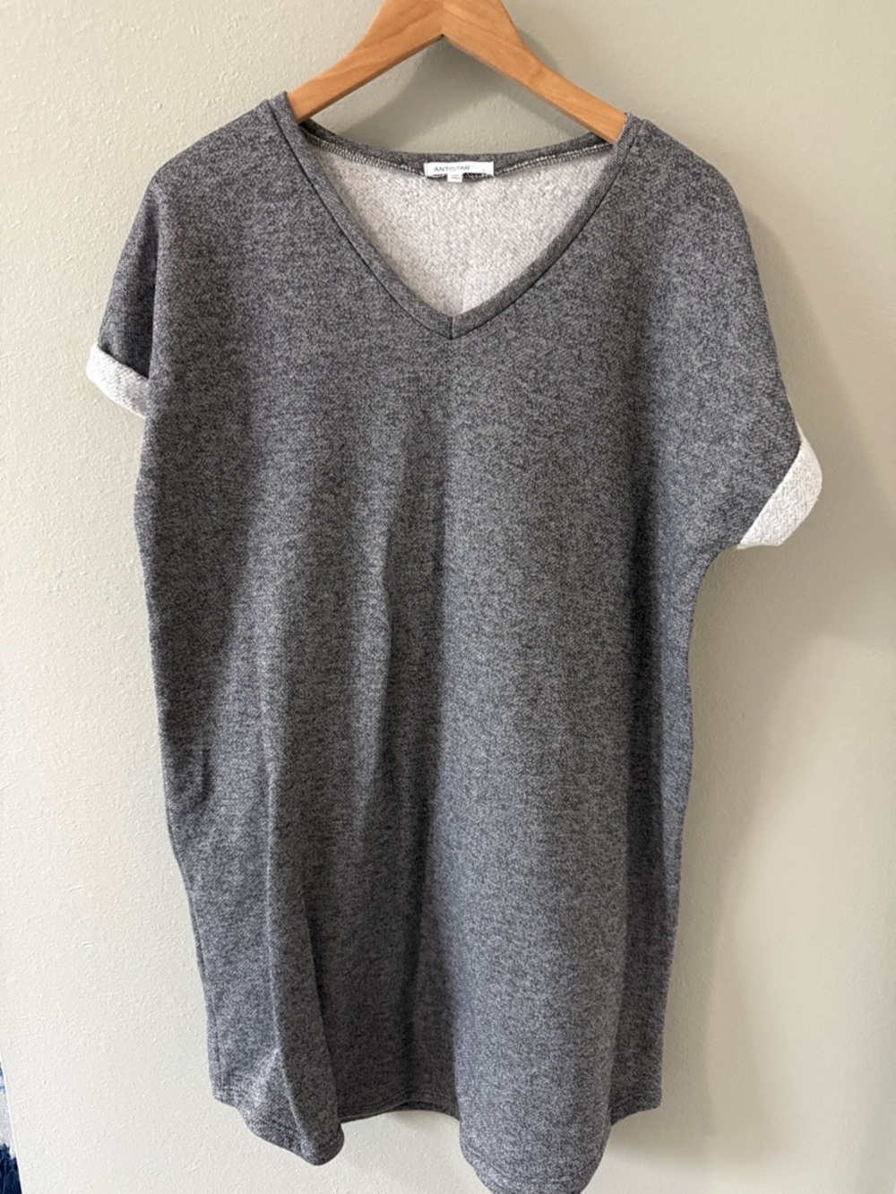 Casual V-Neck Grey Mini Dress